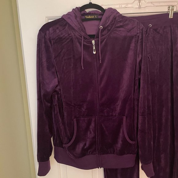 Deep Lavender Velour Active Wear Set (Size L) - Picture 1 of 5
